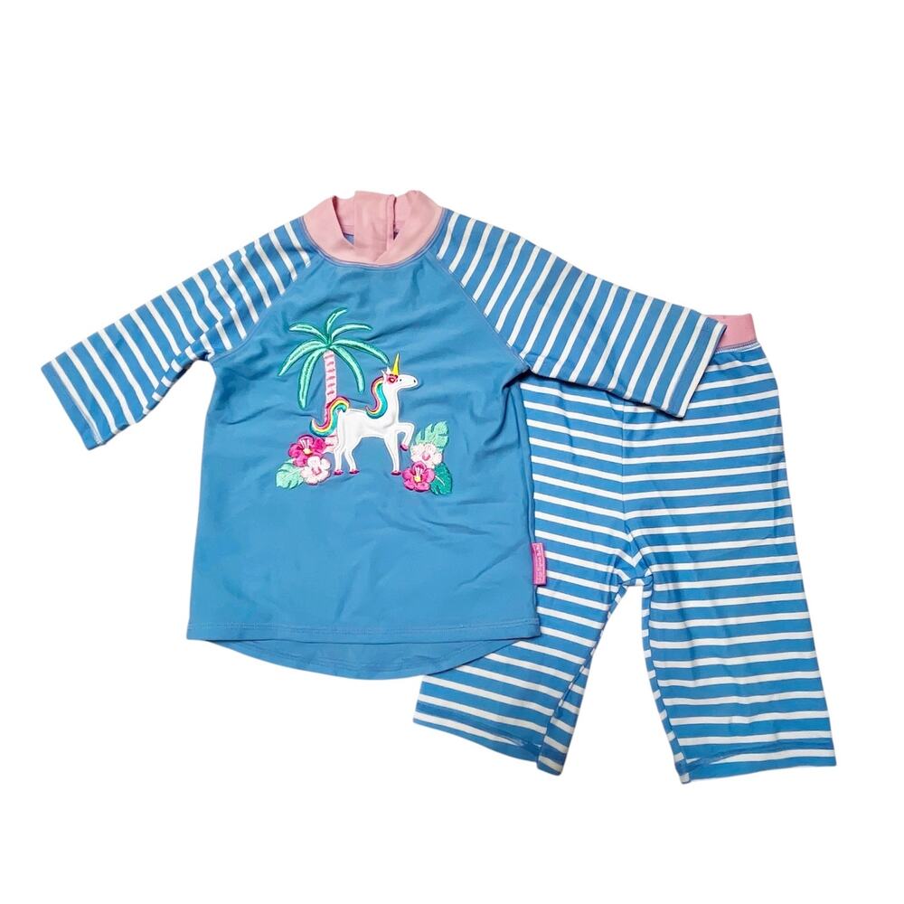 Jojo Maman Bebe Unicorn Rash Guard Swim Set Size 1-2 years